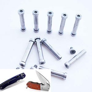 5Afashion Folding Knife Bolts Screws,Hunting Knives Handle Fasteners,EDC Knife Shaft Rivets,Pack of 10 Sets