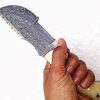 Ottoza Handmade Damascus Tracker Knife with Bone Handle - Survival Knife - Camping Knife - Damascus Steel Knife - Damascus Hunting Knife with Sheath Horizontal Carry Fixed Blade Knife No:115 - Image 8