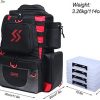 Sougayilang Fishing Tackle Backpack Waterproof Tackle Bag Storage with 4 Trays Tackle Box and Protective Rain Cover for Camping Hiking - Image 2