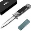 GVDV Pocket Knife with G10 Handle, 7Cr17 Stainless Steel Spring Assisted Folding Knife with Safety Liner-Lock, Tactical Camping Hunting Survival EDC Knife for Indoor and Outdoor Activities