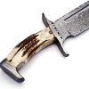 BK-222 Handmade Damascus Steel Hunting Bowie Knife Stag Horn Handle Damascus Guard With Leather Sheath, 15 inches UPGRADED VERSION - Image 5