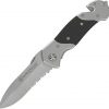 Smith & Wesson SWFRS 8in High Carbon S.S. Folding Knife with 3.3in Drop Point Serrated Blade and S.S. with G-10 Inlay Handle for Outdoor, Tactical, Survival and EDC