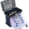 KINJOEK Fishing Tackle Box Kit, Portable 4 Layers Fishing Accessory Box Case, Fishing Tackle Storage for Fresh Water and Salt Water