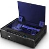 Biometric Gun Safe for 2 Pistols, Quick Access Handgun Safe for Home, Fingerprint Hand Gun Safe Firearm Case Box -Upgraded Biometric/Keypad/Key Access,Silent Mode,Rugged Construction,Auto Open Lid