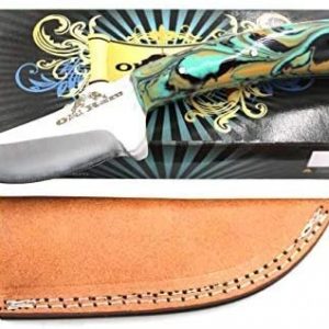 Old Ram Collection Sharp Heavy Duty Durable Fixed Blade Hunting Skinner Knife w/Leather Sheath