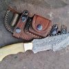 Ottoza Handmade Damascus Tracker Knife with Bone Handle - Survival Knife - Camping Knife - Damascus Steel Knife - Damascus Hunting Knife with Sheath Horizontal Carry Fixed Blade Knife No:115 - Image 2