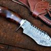 BIGCAT ROAR Custom Handmade Hunting Knife Viper Hunter, Full Tang Fixed Blade Damascus Steel - Walnut Wood Handle 10'' inch Overall with Leather Sheath - Image 2