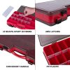 Goture Fishing Tackle Box,Double-Sided with Handle 44 Removable Compartments Plastic Organizer Size L 12’’ x W 8’’ x H 3’’ - Image 3