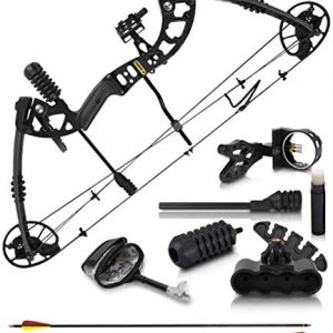2020 Compound Bow and Arrow for Adults and Teens – Hunting Bow with Gordon Limbs Made in USA - Fully Adjustable for Women and Youth 30-70 LBS, 23.5-30.5” - 320 FPS Speed – 5-Pin Sight, Quiver