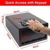 Electronic Gun Safe with Four-keypad&2 Emergency Keys&Rechargeable Battery Smart Quick Access Pistol Safe Storage Security Cabinet Q235 Carbon Steel Handgun Lock Security Box w/Pop-Open Door - Image 2