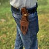 BIGCAT ROAR Custom Handmade Hunting Knife Viper Hunter, Full Tang Fixed Blade Damascus Steel - Walnut Wood Handle 10'' inch Overall with Leather Sheath - Image 4