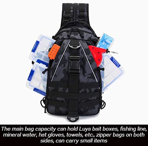iLure Fishing Tackle Box Storage Sling Bag Outdoor Shoulder Backpack and Cross Body Sling Gear for Pond Hopper Hiking Hunting Camping - Image 5