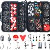 264PCS Fishing Accessories Kits with Tackle Box Saltwater Freshwater,Fishing Tackle Lure Kits Including Jig Hooks,Cross Barrel Swivel,Barrel Snap Swivel,Sinker Slides,Lead Sinker,Treble Hooks - Image 6