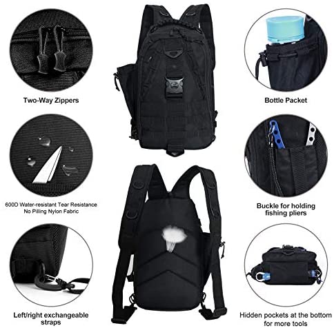 BLISSWILL Fishing Backpack Storage Bag Outdoor Tackle Bag Large Fishing Tackle Bag Water-Resistant Outdoor Shoulder Backpack Fishing Gear Bag(Upgraded Version) - Image 6