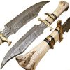 Knives - Custom Handmade 16 Inch Knife - Hand Forged Damascus Steel Blade - Bone Handle 9871 - Image 4
