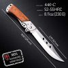 Grand Way Hunting Folding Knife with Rosewood Handle - Tactical EDC Pocket Knife - Foldable Long Blade Pocket Knife - Big Blade Folding Knife - Birthday Christmas Gifts for Men 4172 K - Image 2