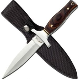 MTECH USA MT-20-03 Fixed Blade Knife, Titanium Double Edge Blade, Pakkawood Handle, 9-Inch Overall