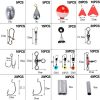 264PCS Fishing Accessories Kits with Tackle Box Saltwater Freshwater,Fishing Tackle Lure Kits Including Jig Hooks,Cross Barrel Swivel,Barrel Snap Swivel,Sinker Slides,Lead Sinker,Treble Hooks - Image 2