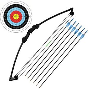 kaimei 35" Junior Compound Bow and Arrow Archery Set Outdoor Sports Game Hunting Toy Gift Bow Kit Set with 6 Arrows 18 Lb for Kids Children Teens Youth
