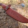 BOSSLANDAK-0137 Hand Forged High Carbon Steel Blade Medieval Utility Knife - Hunting Knife - Full Tang Knife - Survival Knife - Premium Quality Knife Integral Pigeon Face Leather Wrap Handle - Image 5