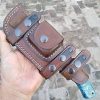 Ottoza Handmade Damascus Tracker Knife with Blue Bone Handle - Survival Knife - Camping Knife - Damascus Steel Knife - Damascus Hunting Knife with Sheath Horizontal Carry Fixed Blade Knife No:251 - Image 9