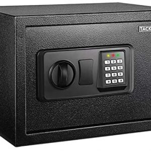 TACKLIFE Safe Box 0.5 Cubic Feet Digital Lock Box with Instruction Light for Money Safe Cash Jewelry Passport Gun Security-HES25A