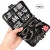 RUNCL Fishing Terminal Tackle, 148/170pcs Fishing Tackle Box - Fishing Hooks, Weights, Jig Heads, O-Rings, Barrel Swivels, Fastlock Snaps, Fishing Beads, Space Beans - Freshwater & Saltwater Fishing - Image 5