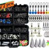 iLure Fishing Accessories Tackle Box Kit with Hooks Weights Jig Heads Swivel Slides Ball Bearing Rolling Snap Barrel for Bass Freshwater and Saltwater