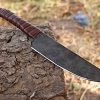 BOSSLANDAK-0137 Hand Forged High Carbon Steel Blade Medieval Utility Knife - Hunting Knife - Full Tang Knife - Survival Knife - Premium Quality Knife Integral Pigeon Face Leather Wrap Handle - Image 2