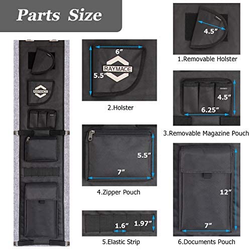 RAYMACE Gun Safe Door Panel Organizer 10W46H inch,Adjustable Width to 15.5 Inch, Pistols and Documents Storage Solution - Image 6