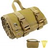 Depring Non-Padded Shooting Mat Molle Roll-up Shooter Range Pad with Gun Rest Sand Bag