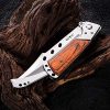 Grand Way Hunting Folding Knife with Rosewood Handle - Tactical EDC Pocket Knife - Foldable Long Blade Pocket Knife - Big Blade Folding Knife - Birthday Christmas Gifts for Men 4172 K - Image 7