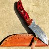Custom Handmade Damascus Blade Hunting knife wh-5002RD